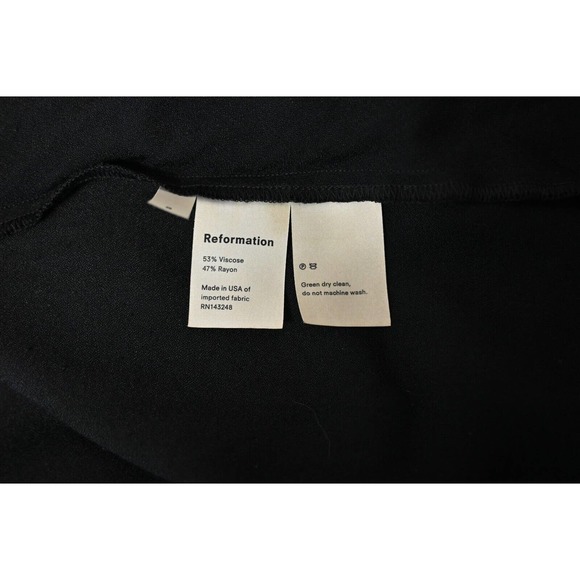 Reformation Black Crepe Long Sleeve Mini Dress Size 8 - Picture 9 of 9